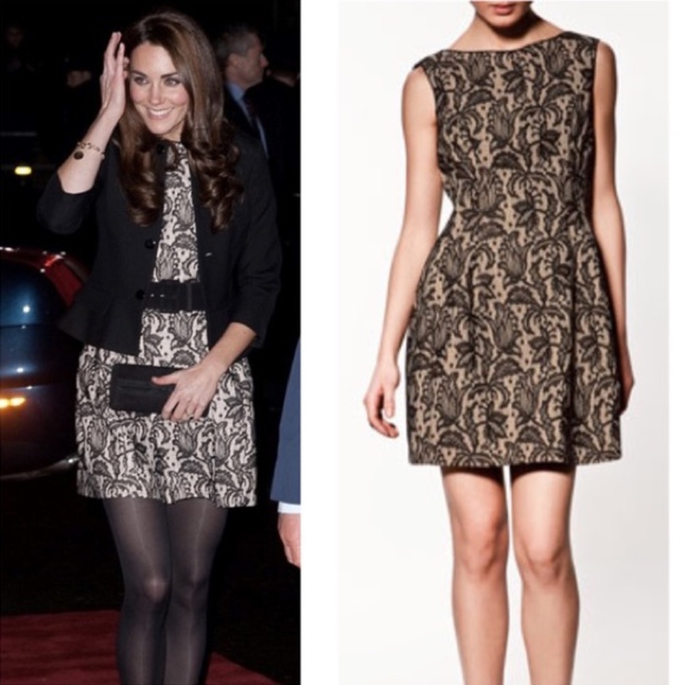 Zara Black and Nude Tulip Dress